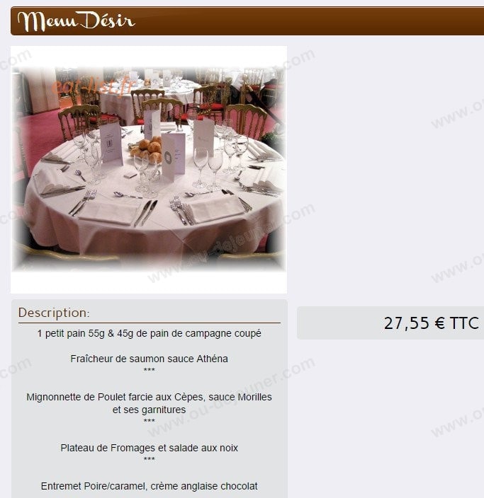 Traiteur en ligne — carte page 9