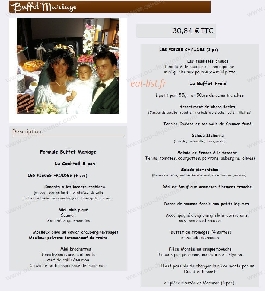 Traiteur en ligne — carte page 8