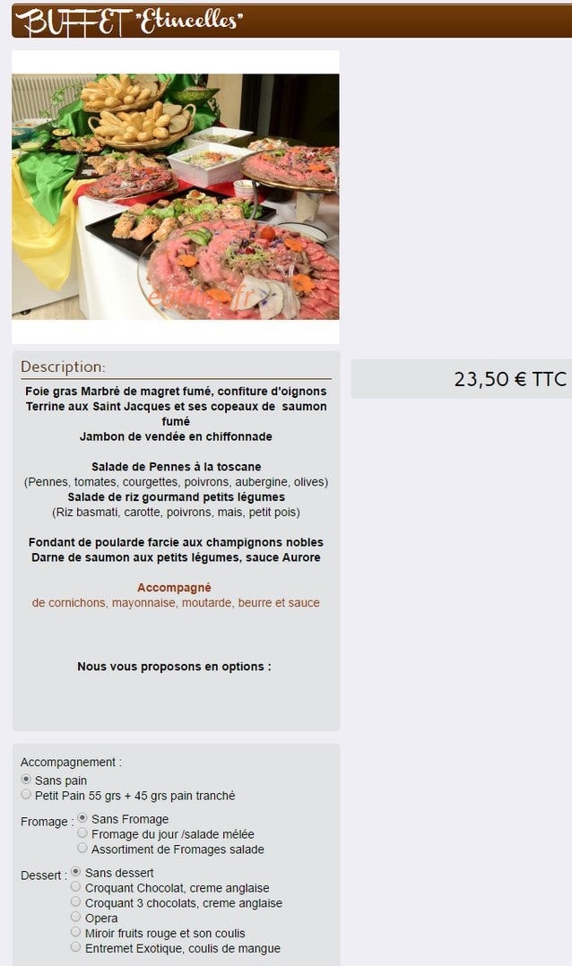 Traiteur en ligne — carte page 6