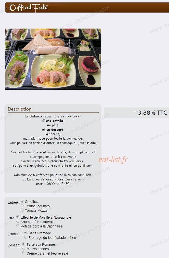 Traiteur en ligne — carte page 13