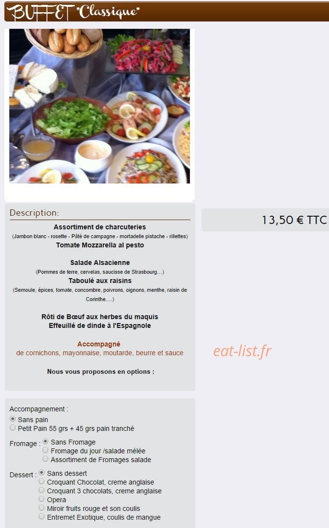Traiteur en ligne — carte page 3