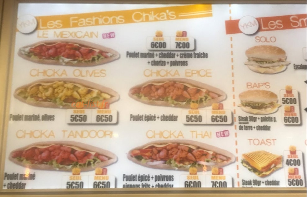 Ya Ka Manger — carte page 1