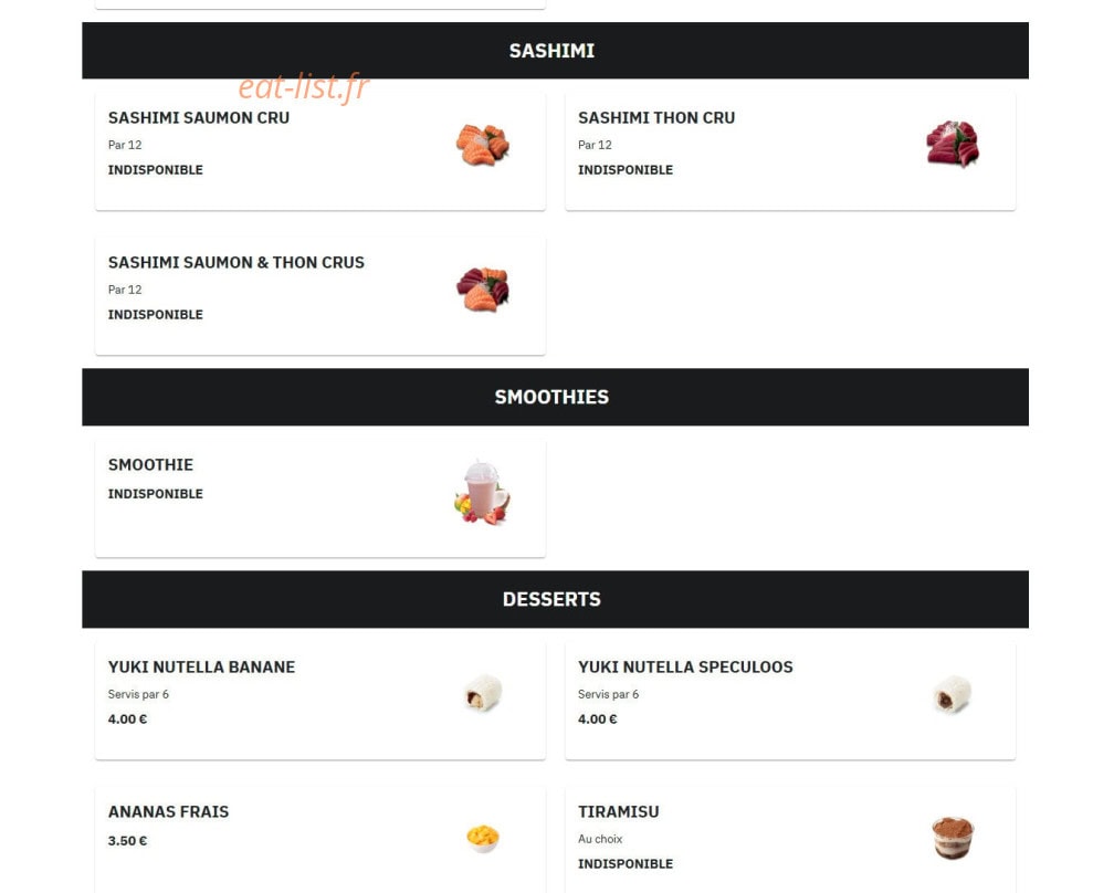 Asian Food — carte page 4