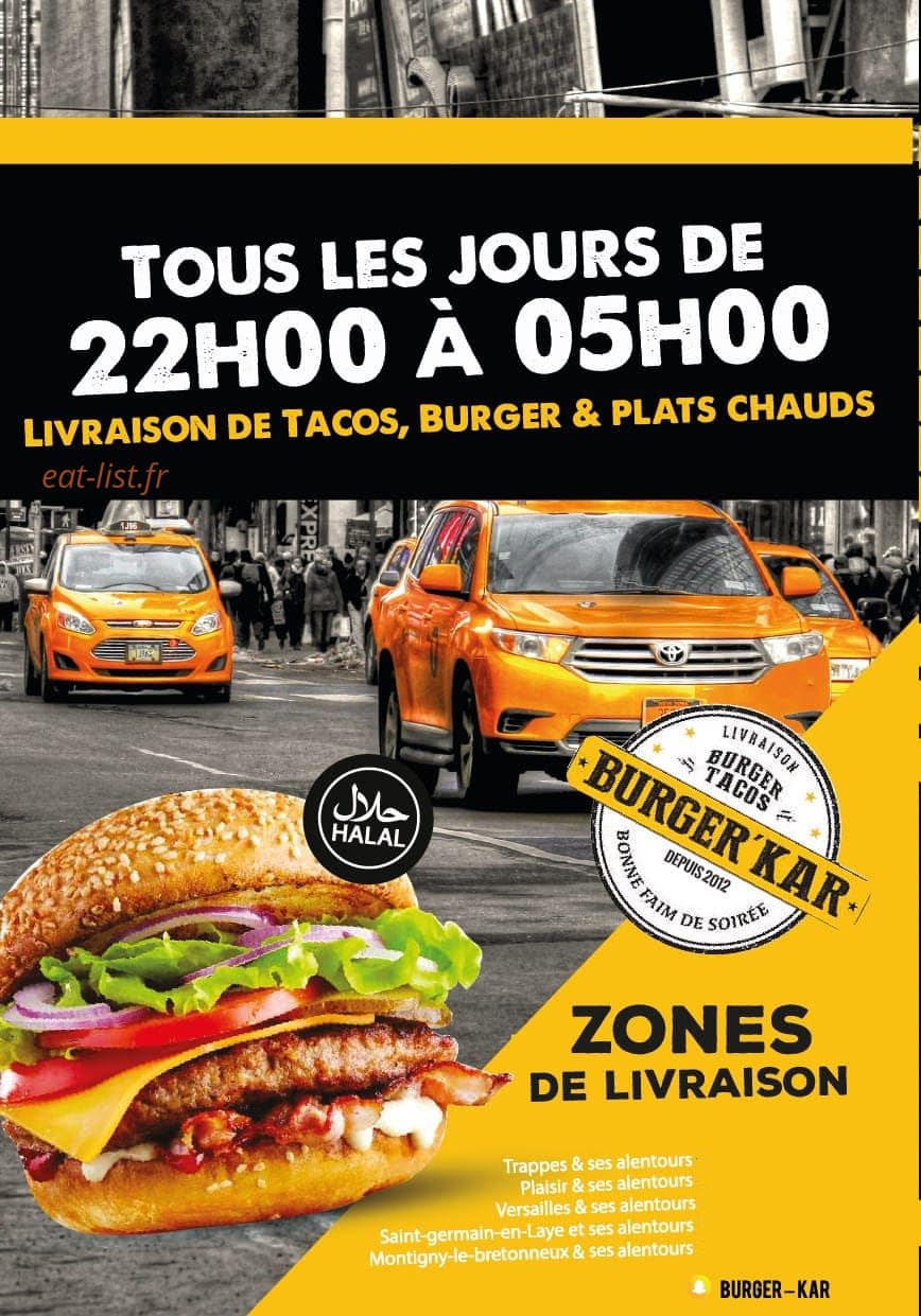 Burger'Kar — carte page 1