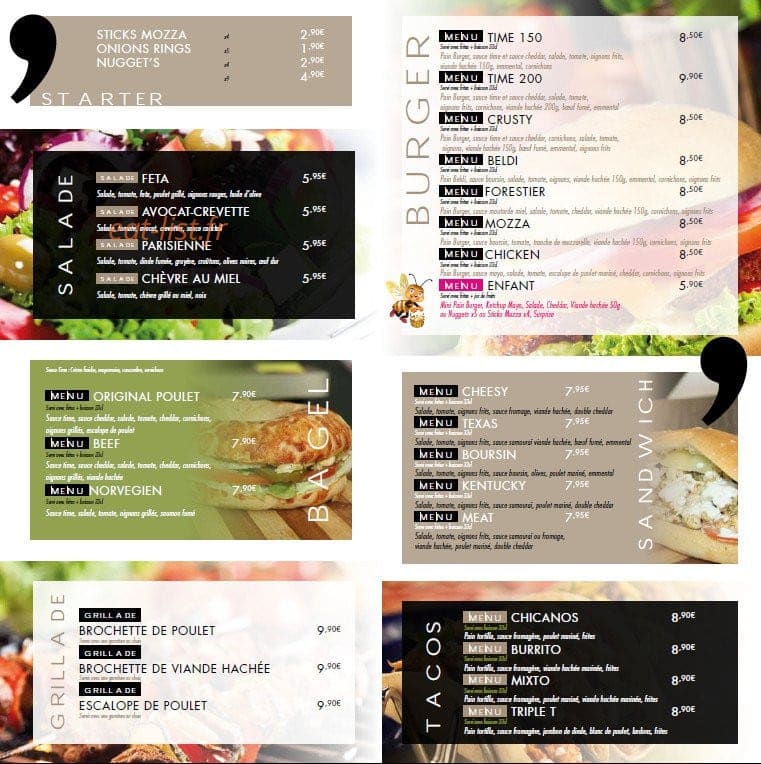 Eat'stime — carte page 1