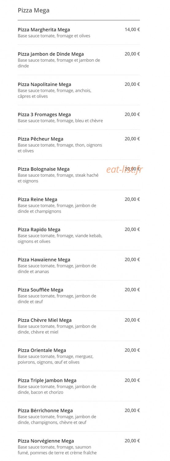 Fly pizza — carte page 8
