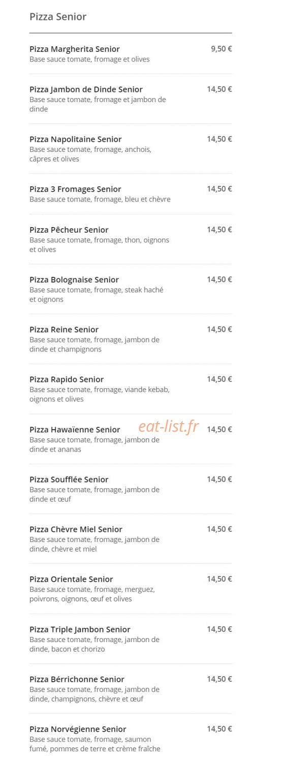 Fly pizza — carte page 6