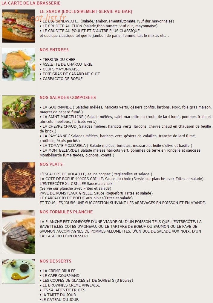 L'Escale Gourmande — carte page 2