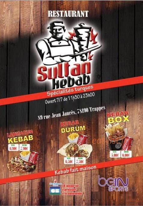 Le Sultan Kebab — carte page 1