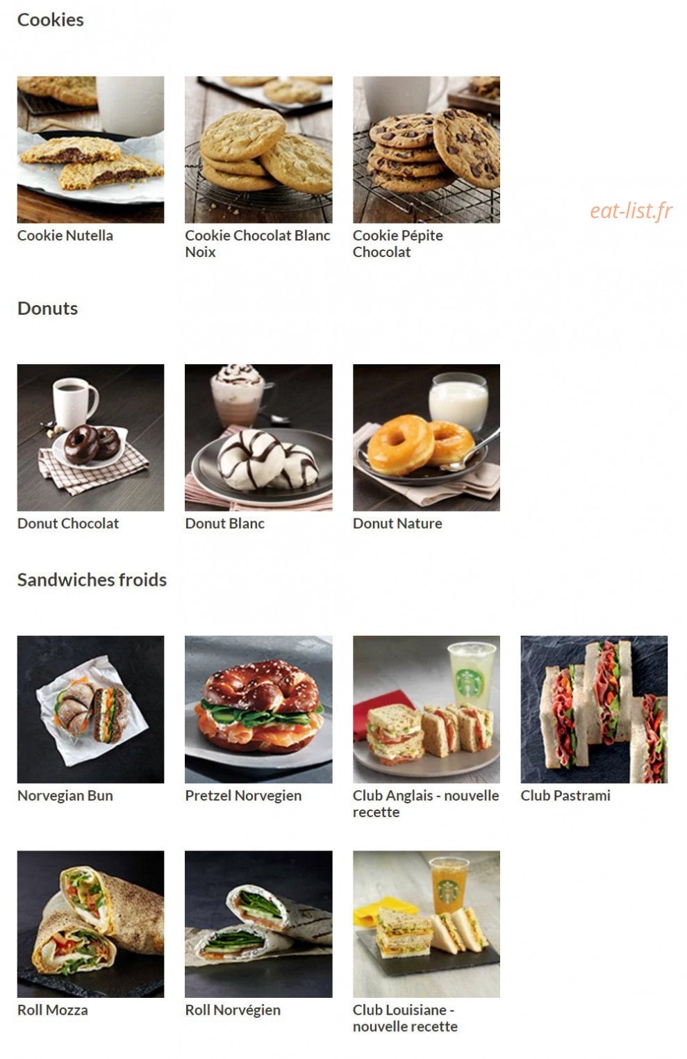 Starbucks coffee — carte page 3