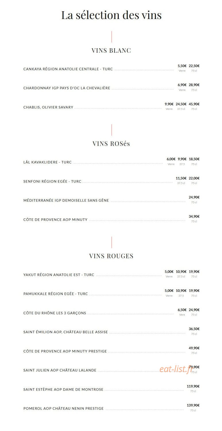 Carte et menu de Lokkum Steakhouse 78 à Buchelay — La sélection des vins