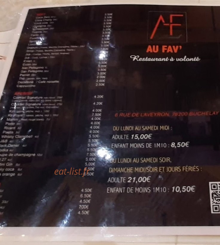 Restaurant Au Fav’ — carte page 3