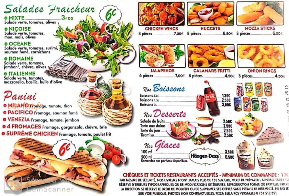 Bella Pizza — carte page 2