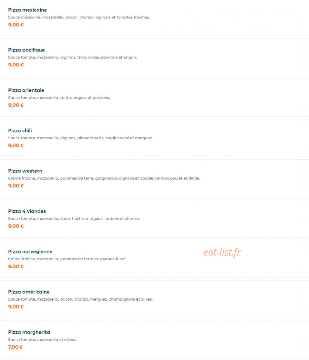 Bon App Pizza — carte page 4