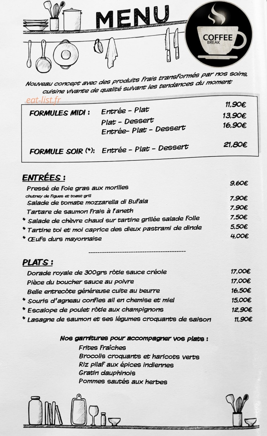 Coffee Break — carte page 1