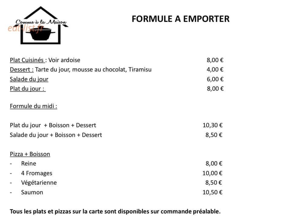 Comme à la maison — carte page 2