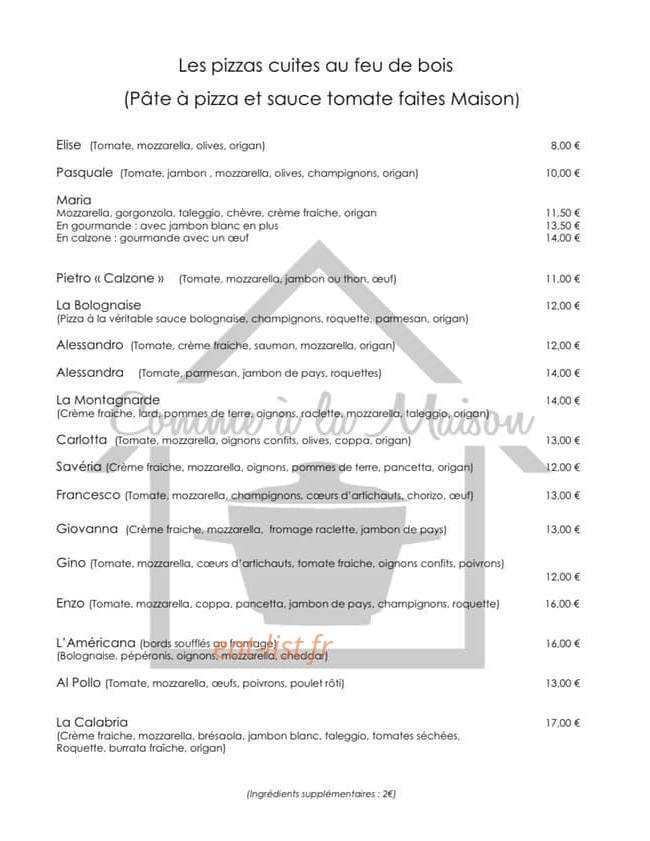 Comme à la maison — carte page 3