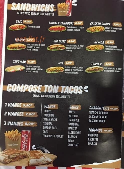 Food Corner — carte page 2