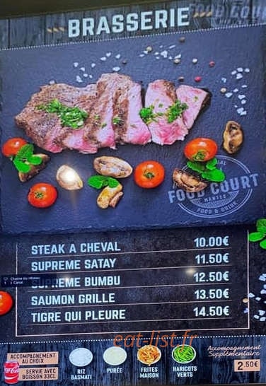 Food court — carte page 3