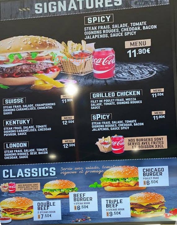 Food court — carte page 1