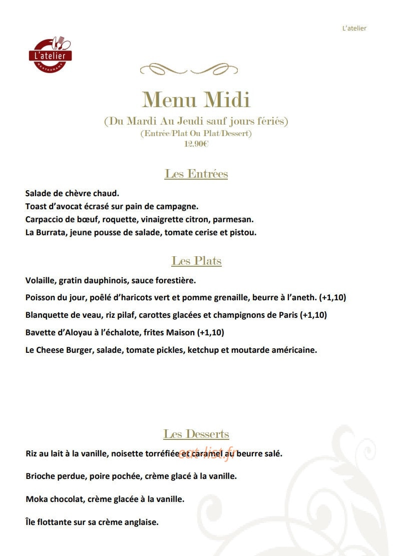 L'Atelier — carte page 6