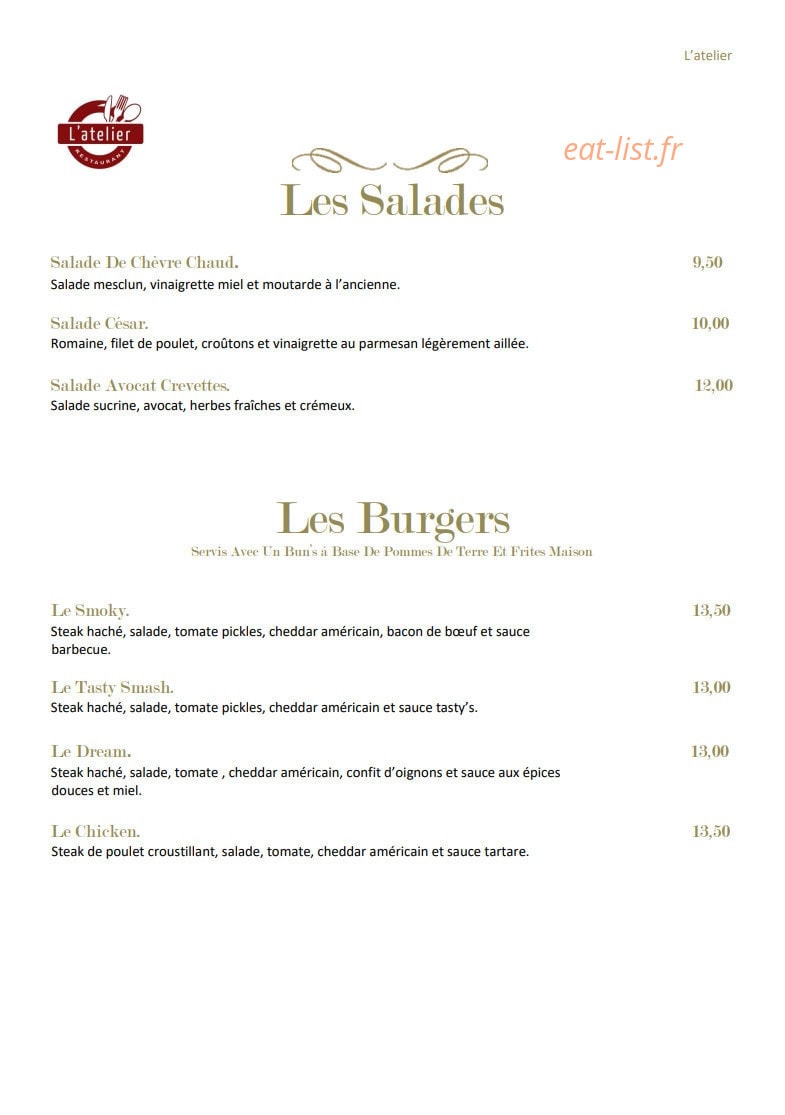 L'Atelier — carte page 3