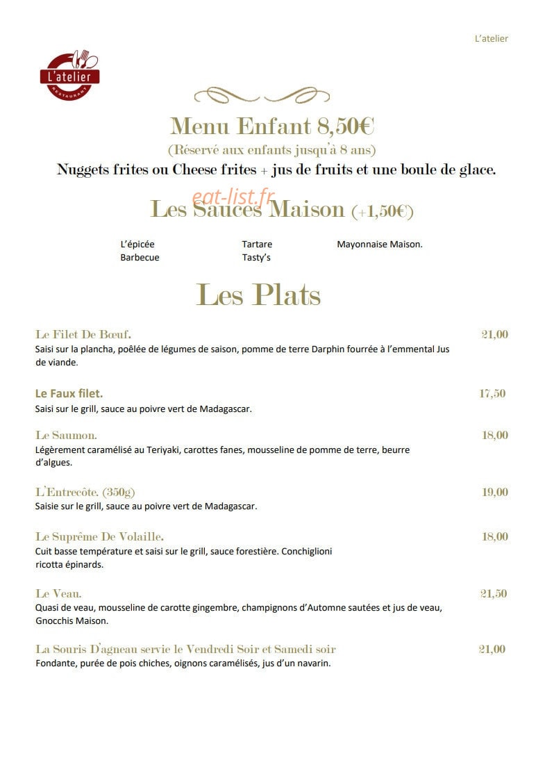 L'Atelier — carte page 4