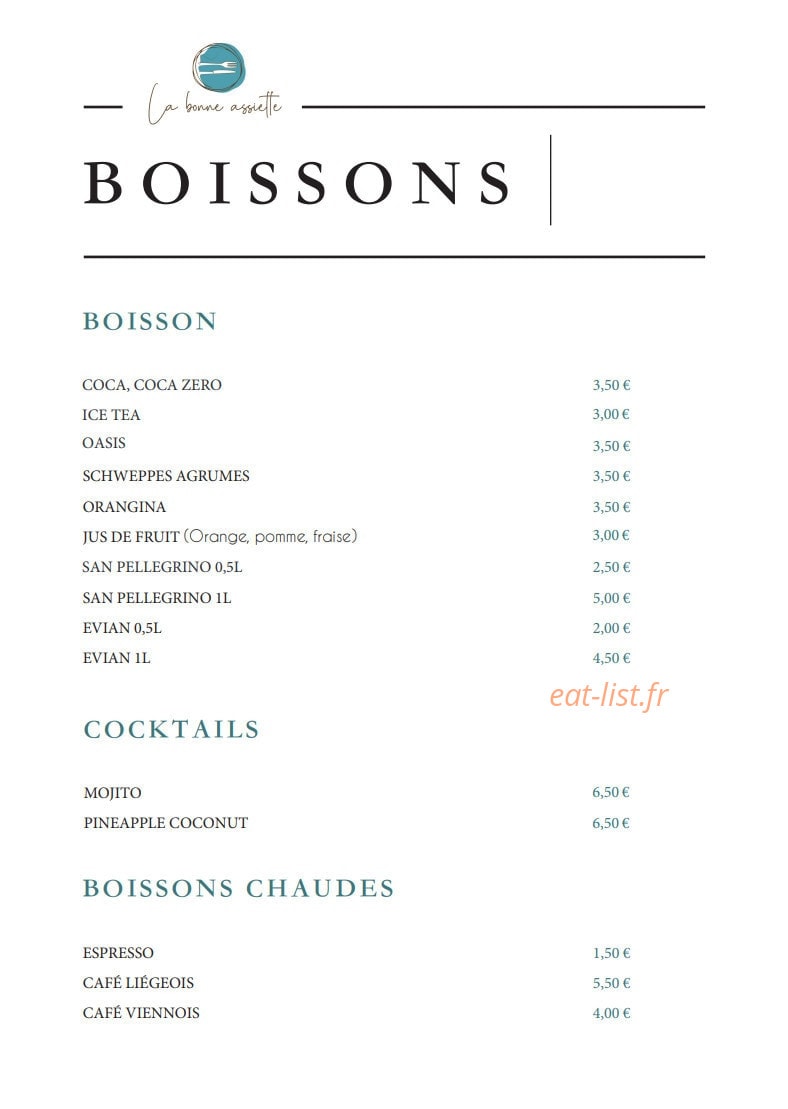 La Bonne Assiette — carte page 7