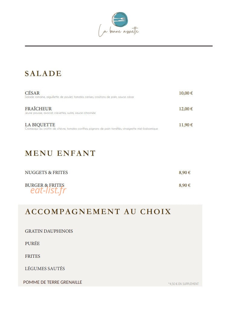 La Bonne Assiette — carte page 5