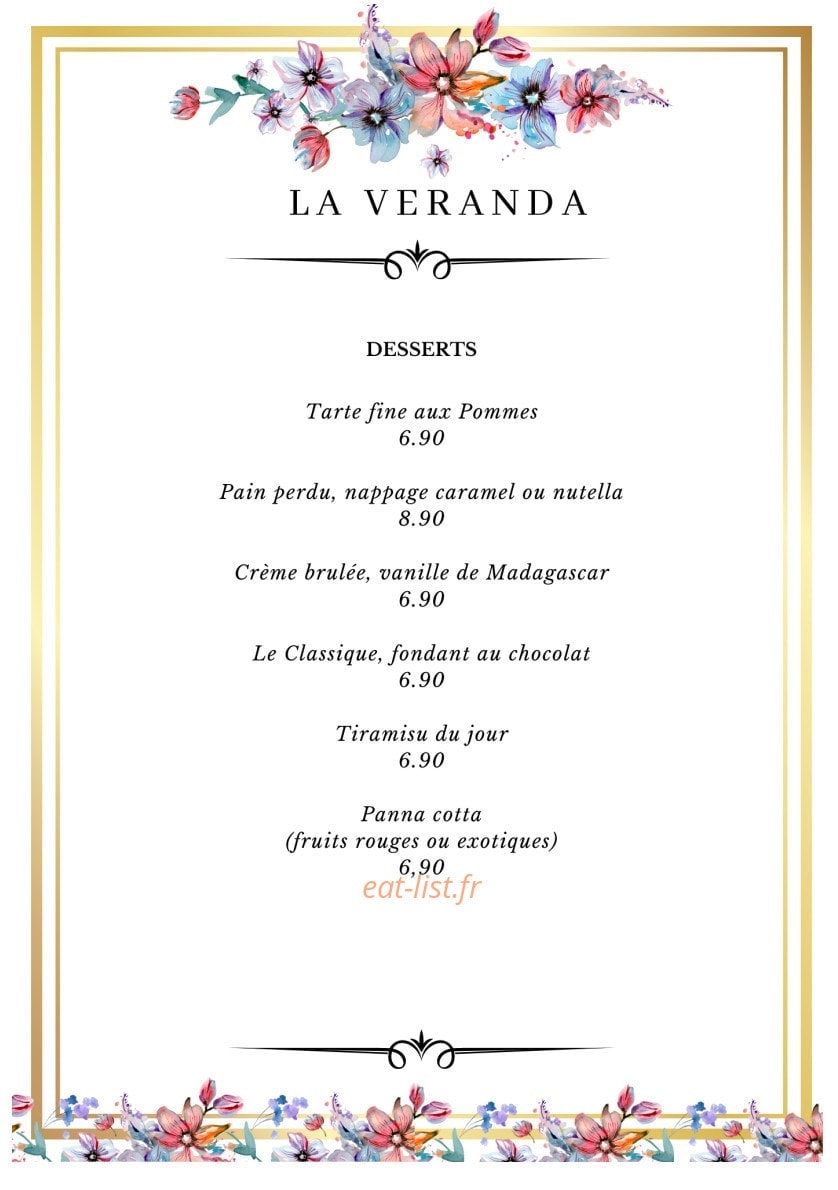 La Veranda — carte page 4