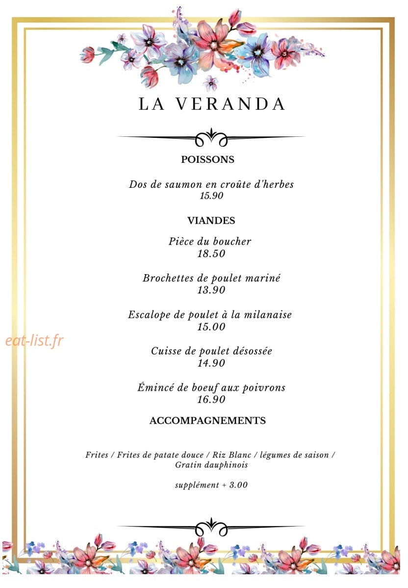 La Veranda — carte page 2