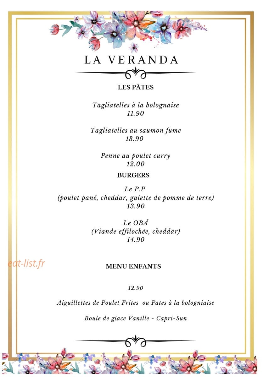 La Veranda — carte page 3