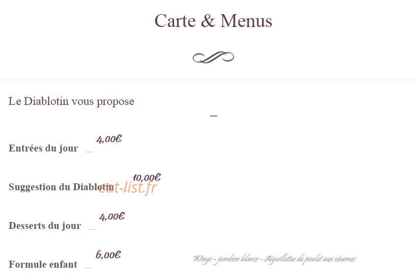 Le Diablotin — carte page 1