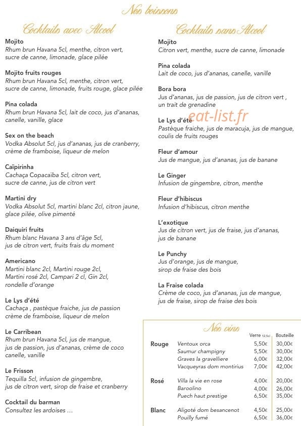 Le Lys d’Or — carte page 4