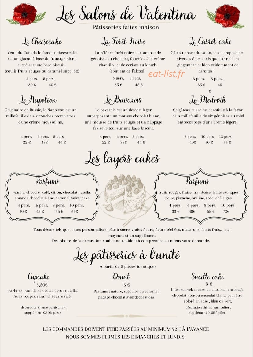 Les Salons de Valentina — carte page 1