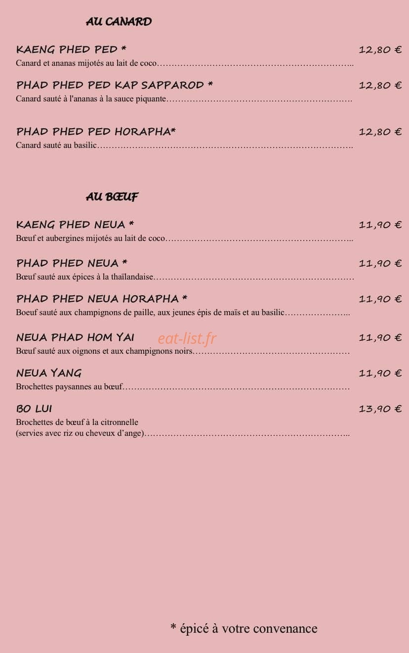 Maï Thaï — carte page 4