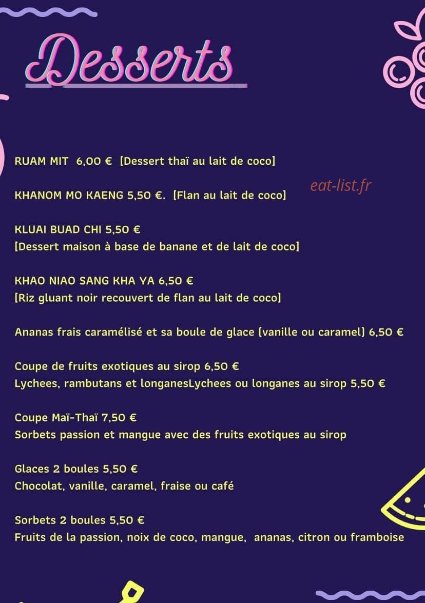 Maï Thaï — carte page 8