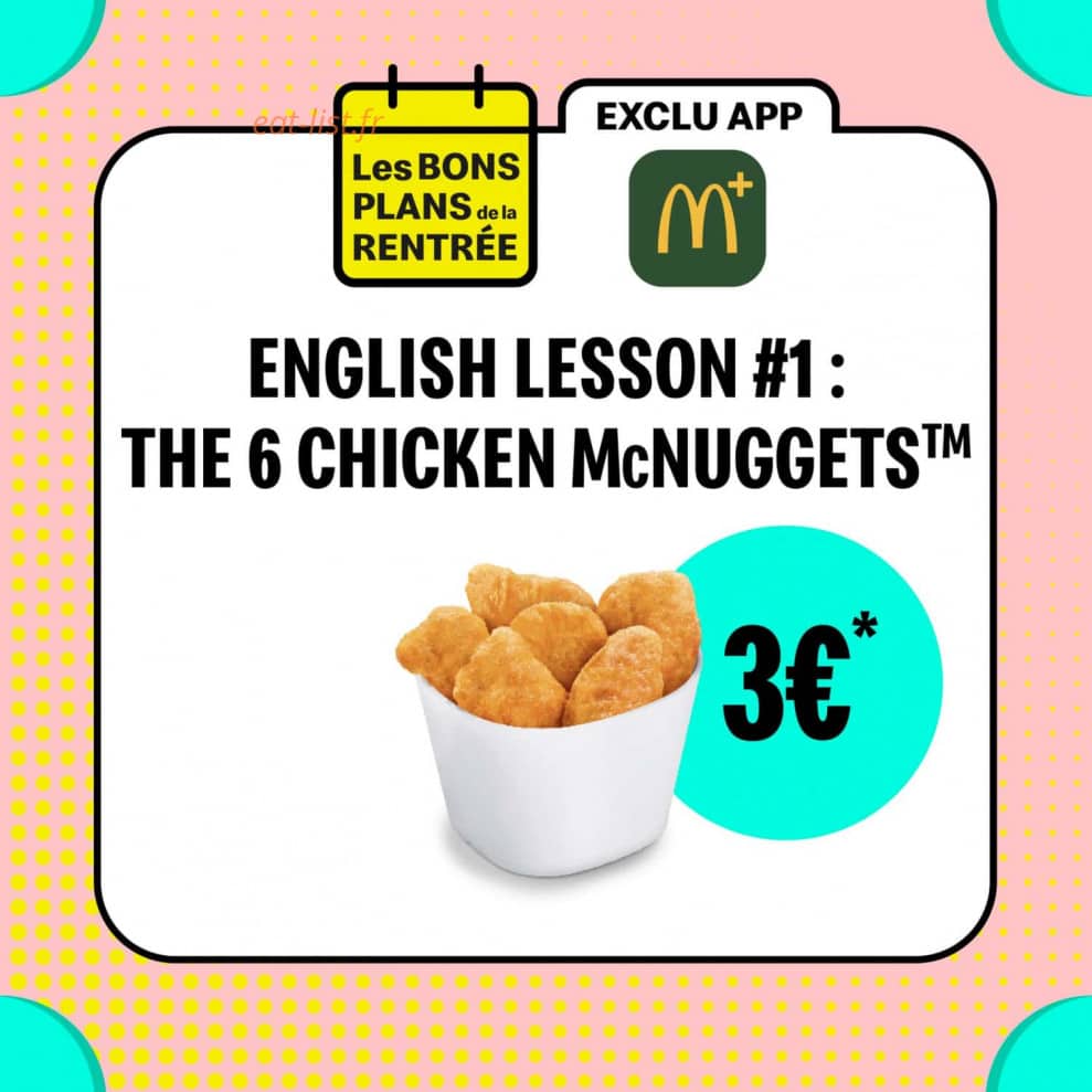 Mc Donald's — carte page 1