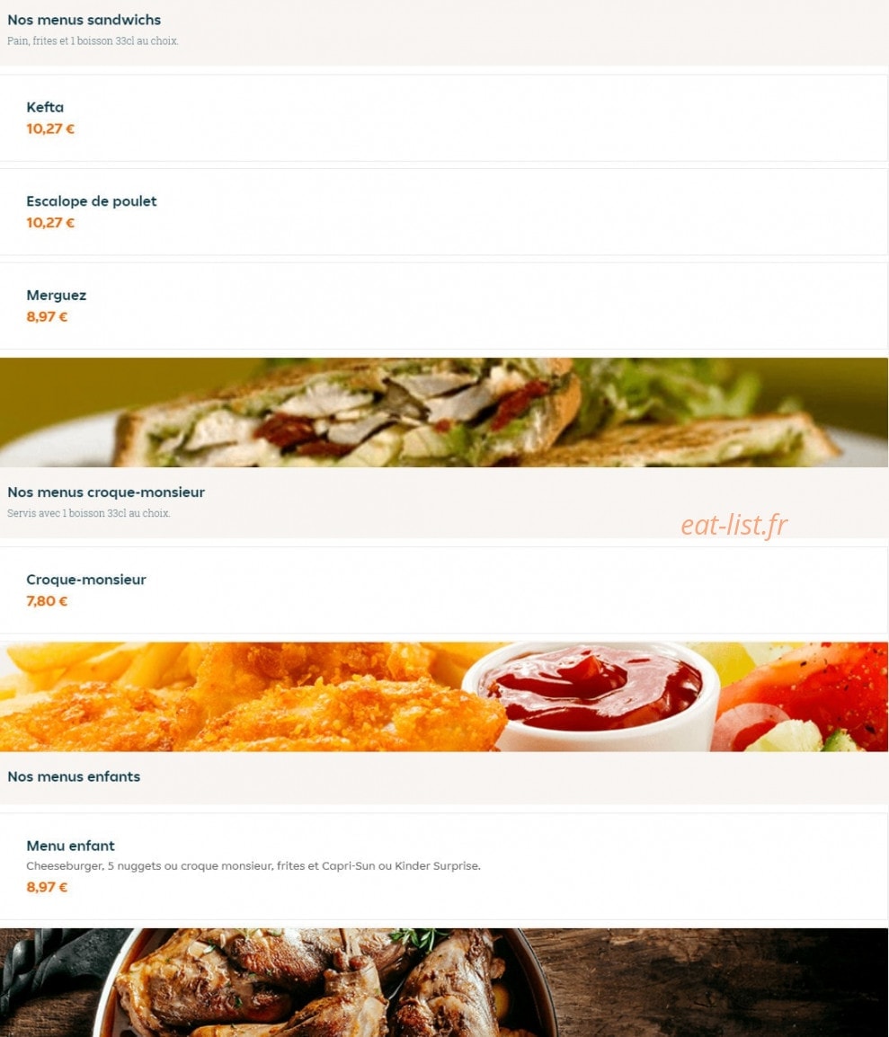 Carte et menu de O'braisé à Mantes la Jolie — Les menus sandwichs, menus croques monsieur, …
