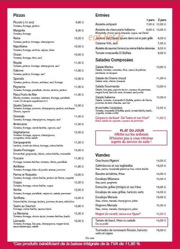Pizza Del Teatro — carte page 3