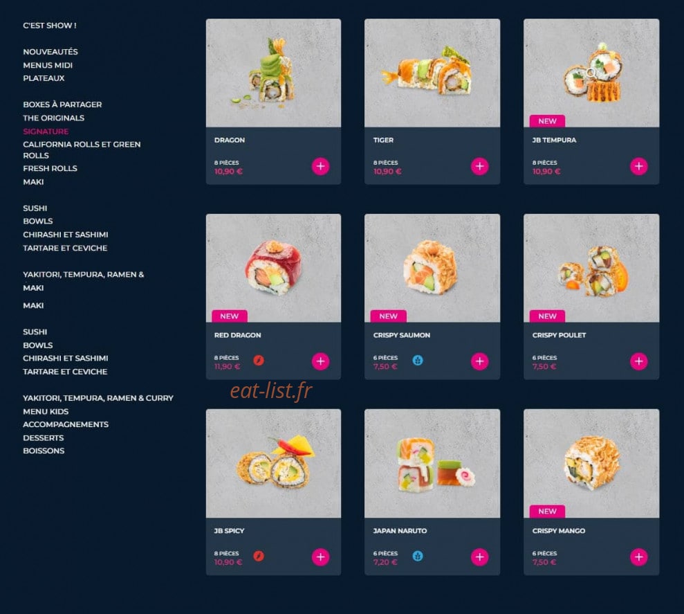 Carte et menu de Planet Sushi à Mantes la Jolie — Les signatures