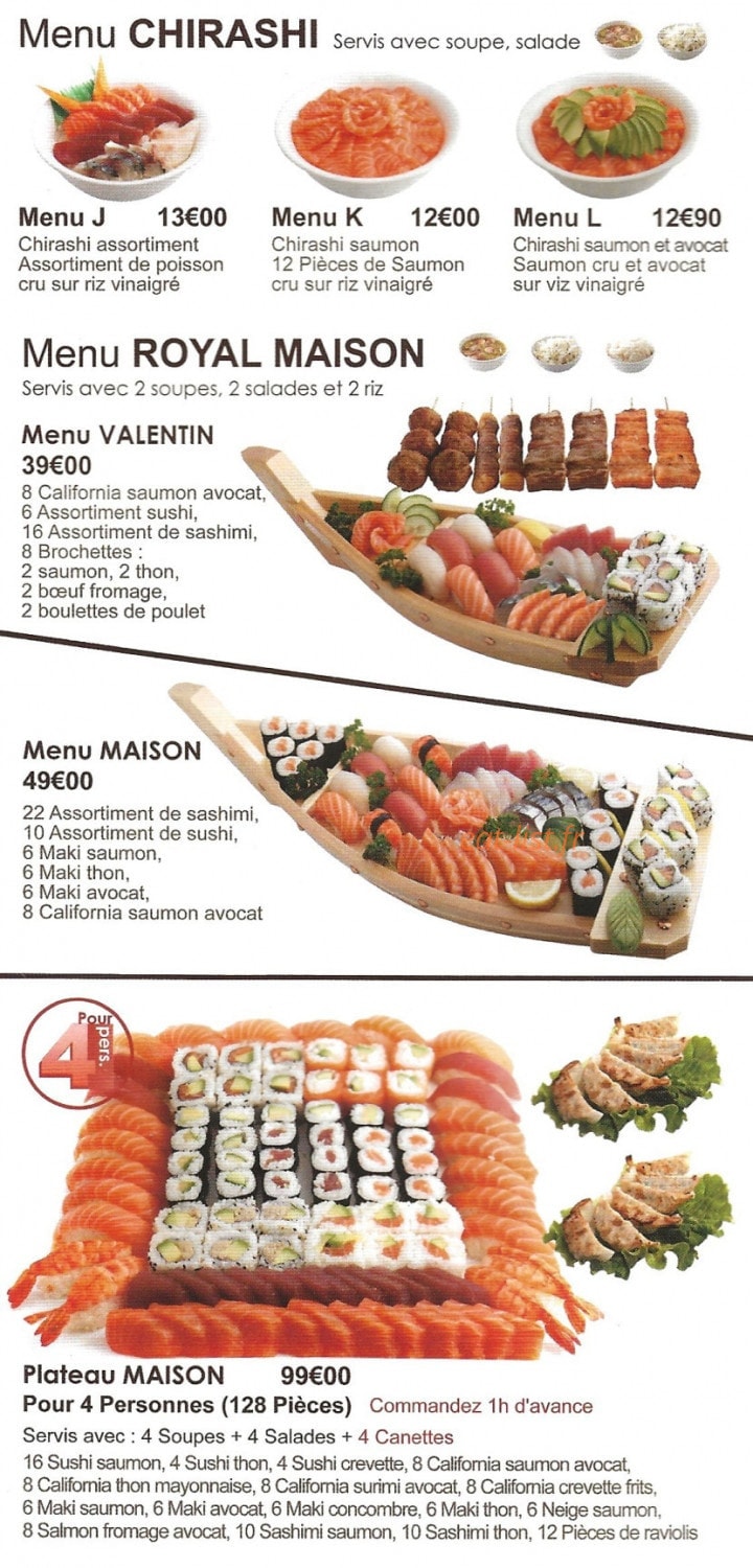 Carte et menu de Planète Du Kyodai à Mantes la Jolie — Les menus