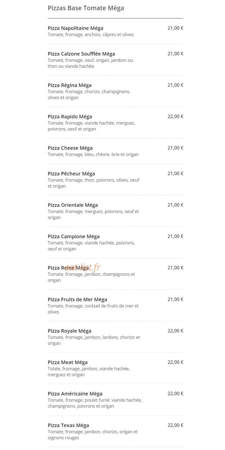 Rapido pizza — carte page 7