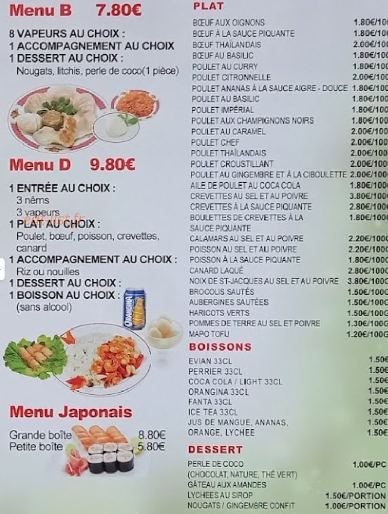 Restaurant Chinois JIa YI — carte page 2