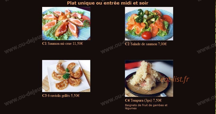 Sashimi Sushi — carte page 2