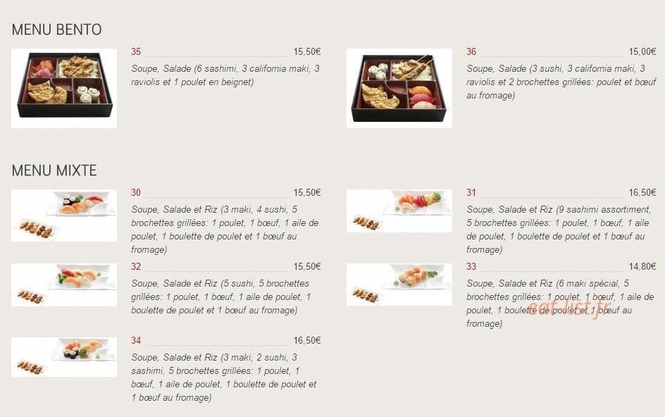 Sushi — carte page 4