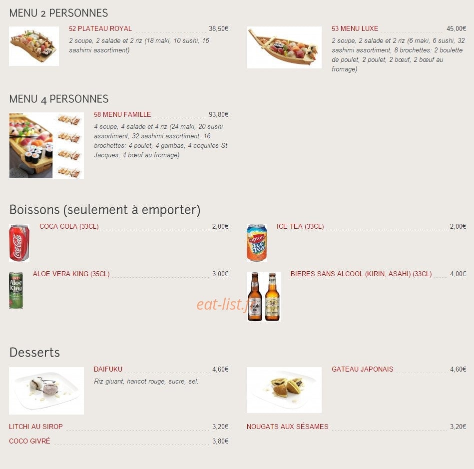 Sushi — carte page 6