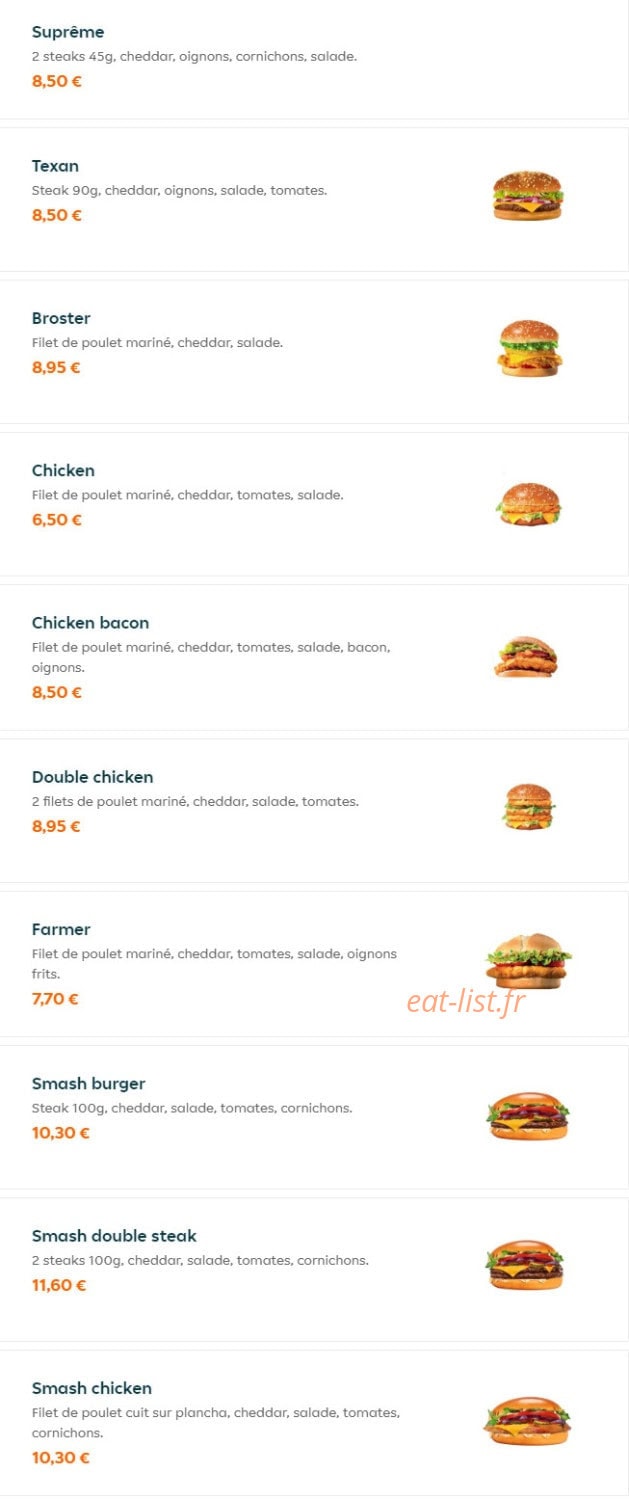 Chicken Corner — carte page 8