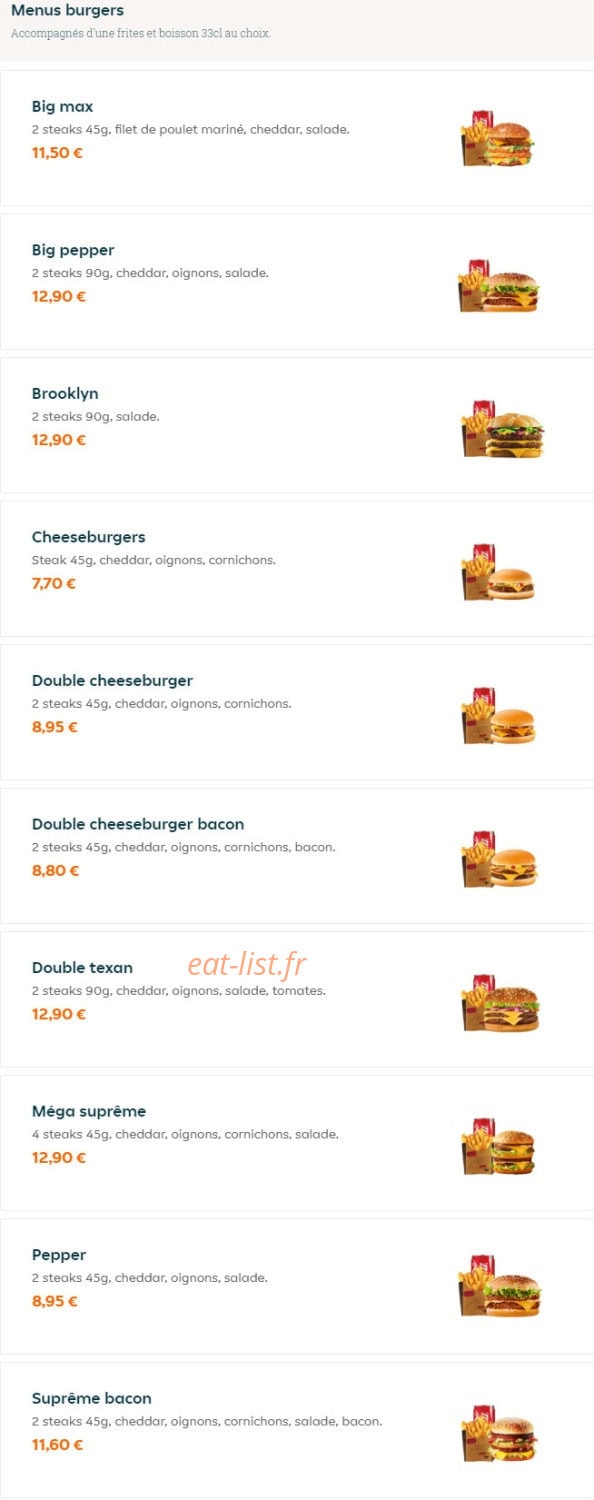 Chicken Corner — carte page 1