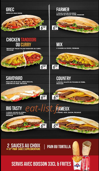 Carte et menu de Food station à Mantes la Ville — Les sandwichs